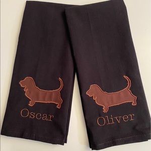 Two (2) Made to Order Basset Hound Kitchen Towels